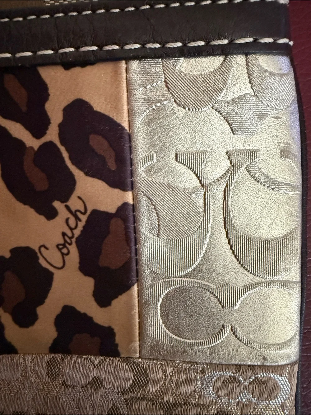 Coach Patchwork Animal Print Messenger Crossbody Bag Y2K